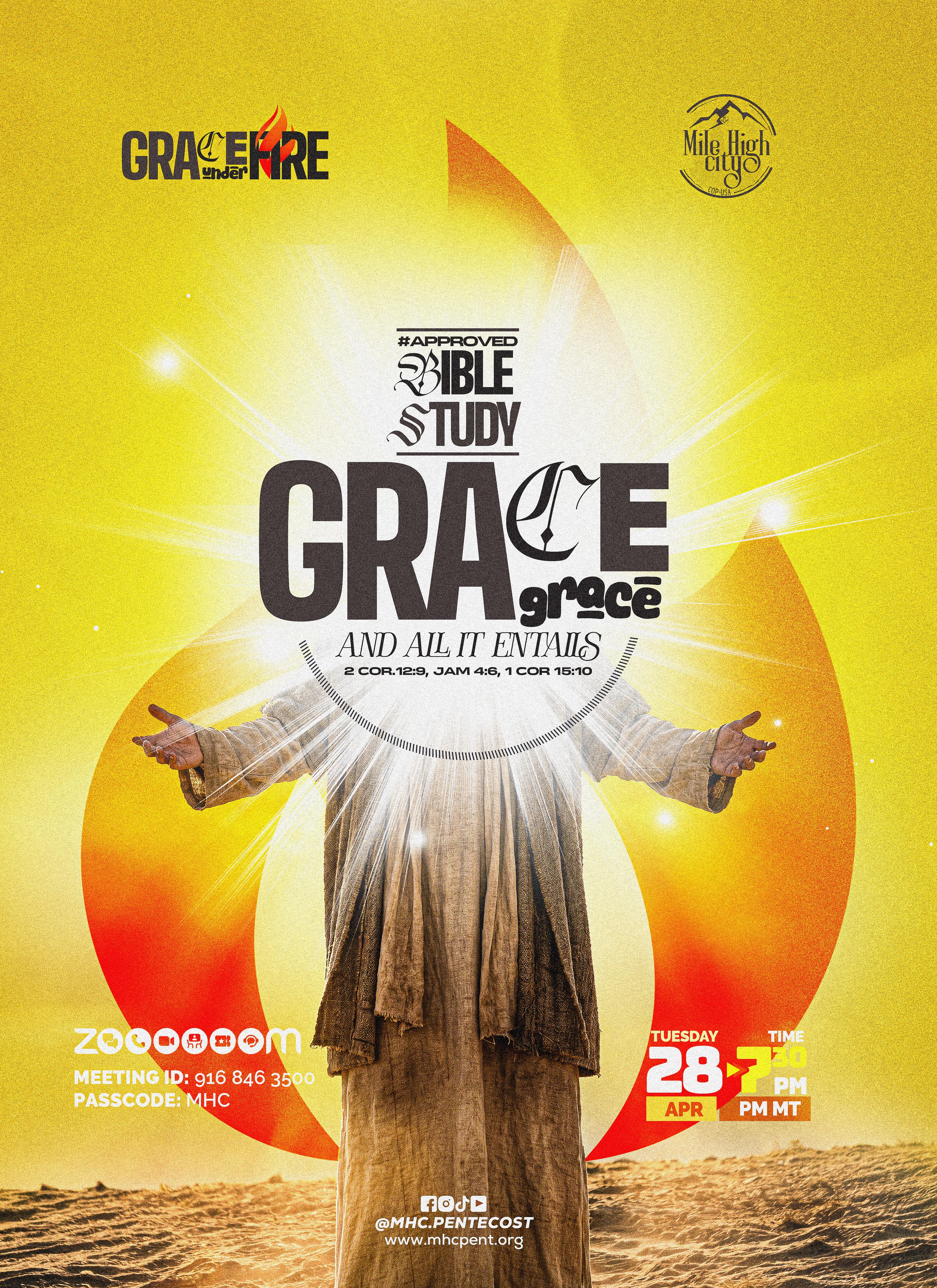 April 28, 2026 Bible study flyer - Grace and All It Entails