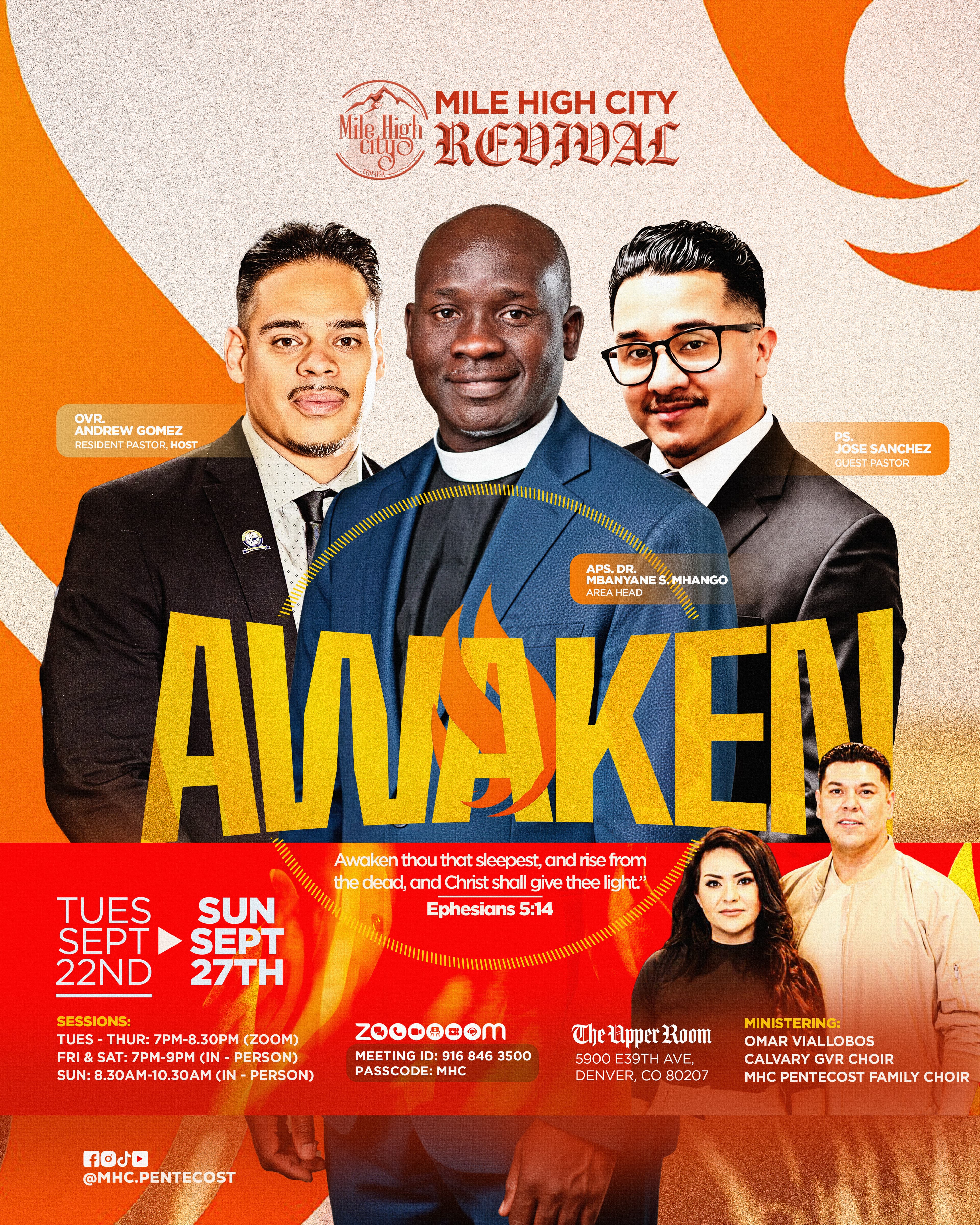 Awaken MHC Revival September 22 through 27, 2026 flyer