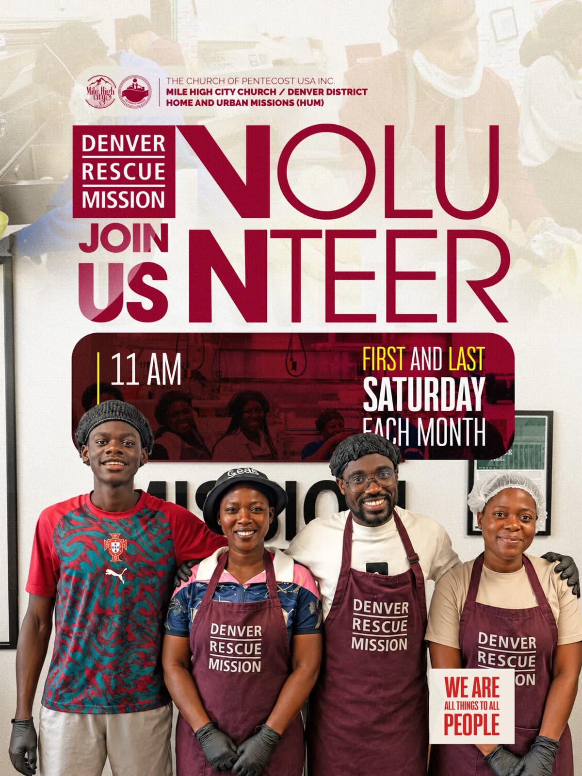 Denver Rescue Mission Volunteer Team flyer