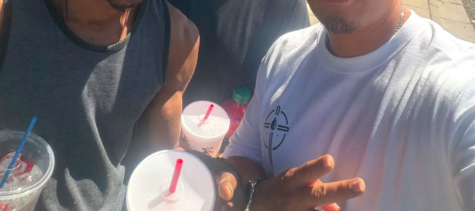 Refreshments shared during the truck drivers outreach