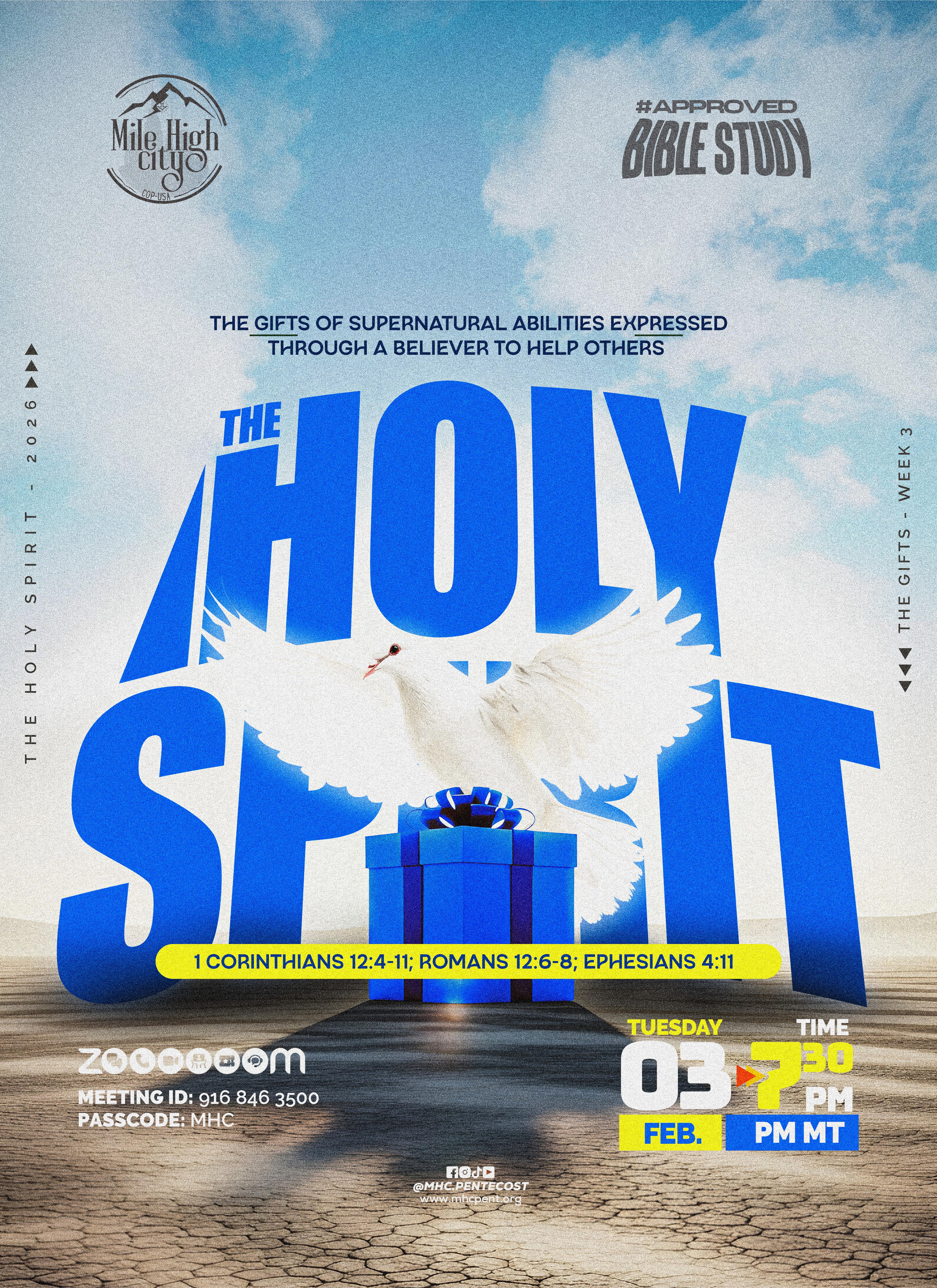 February 3, 2026 Bible study flyer - The Gifts of Supernatural Abilities