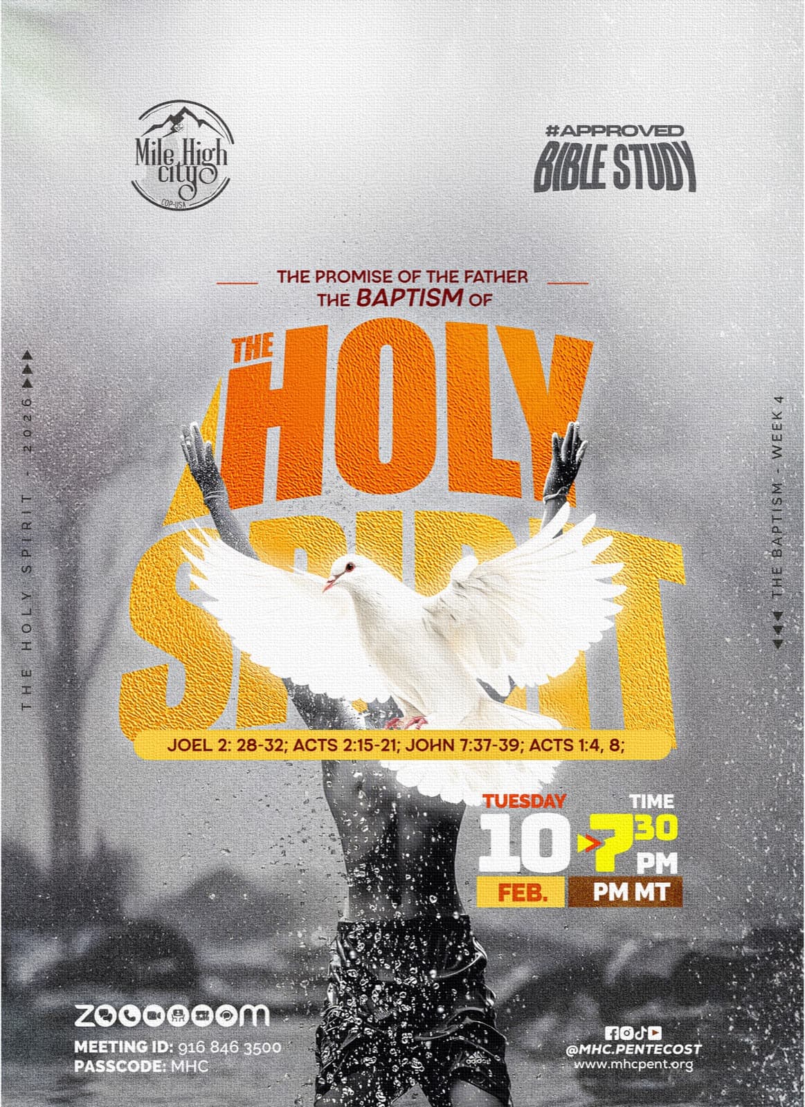 February 10, 2026 Bible study flyer - The Promise of the Father: The Baptism of the Holy Spirit