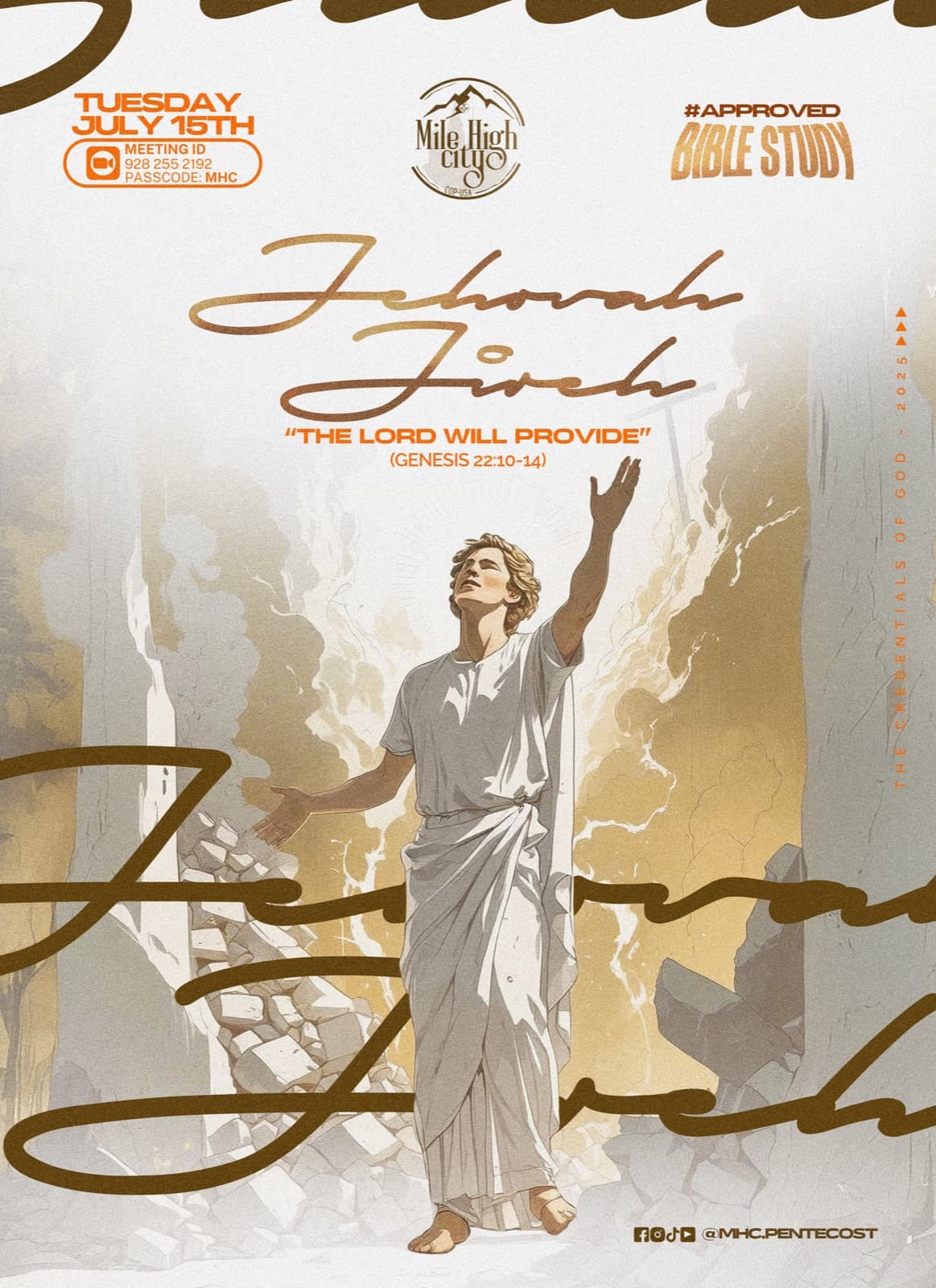 July 15, 2025 Bible study flyer - Jehovah Jireh: The Lord Will Provide