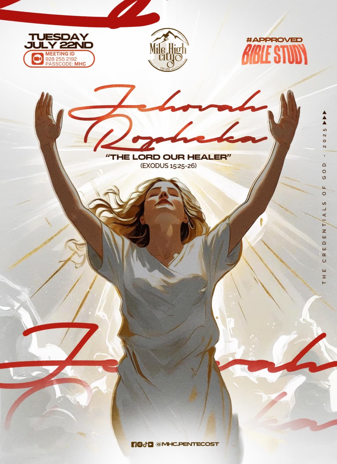 July 22, 2025 Bible study flyer - Jehovah Ropheka: The Lord Our Healer