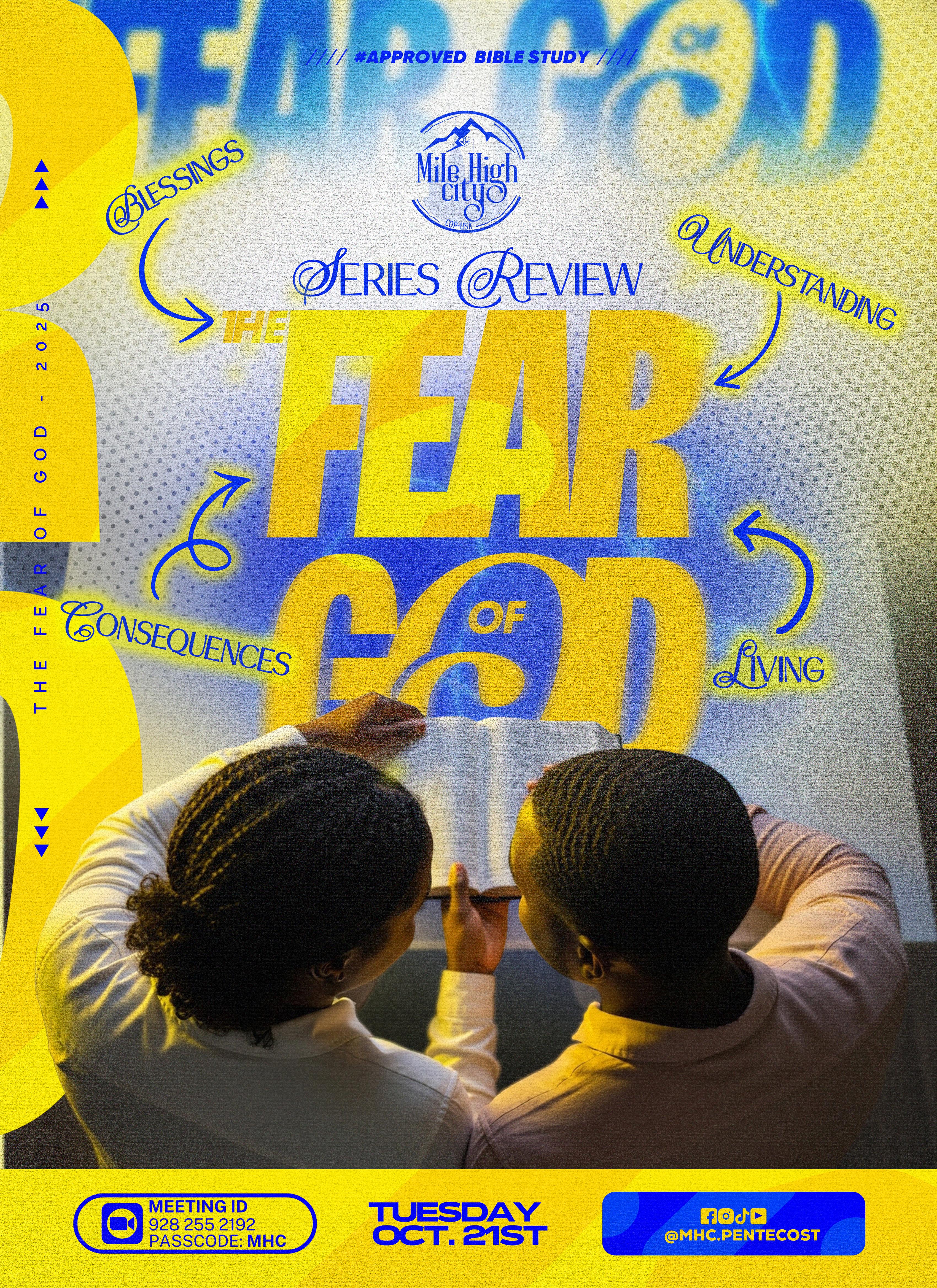 October 21, 2025 Bible study flyer - The Fear of God: Series Review