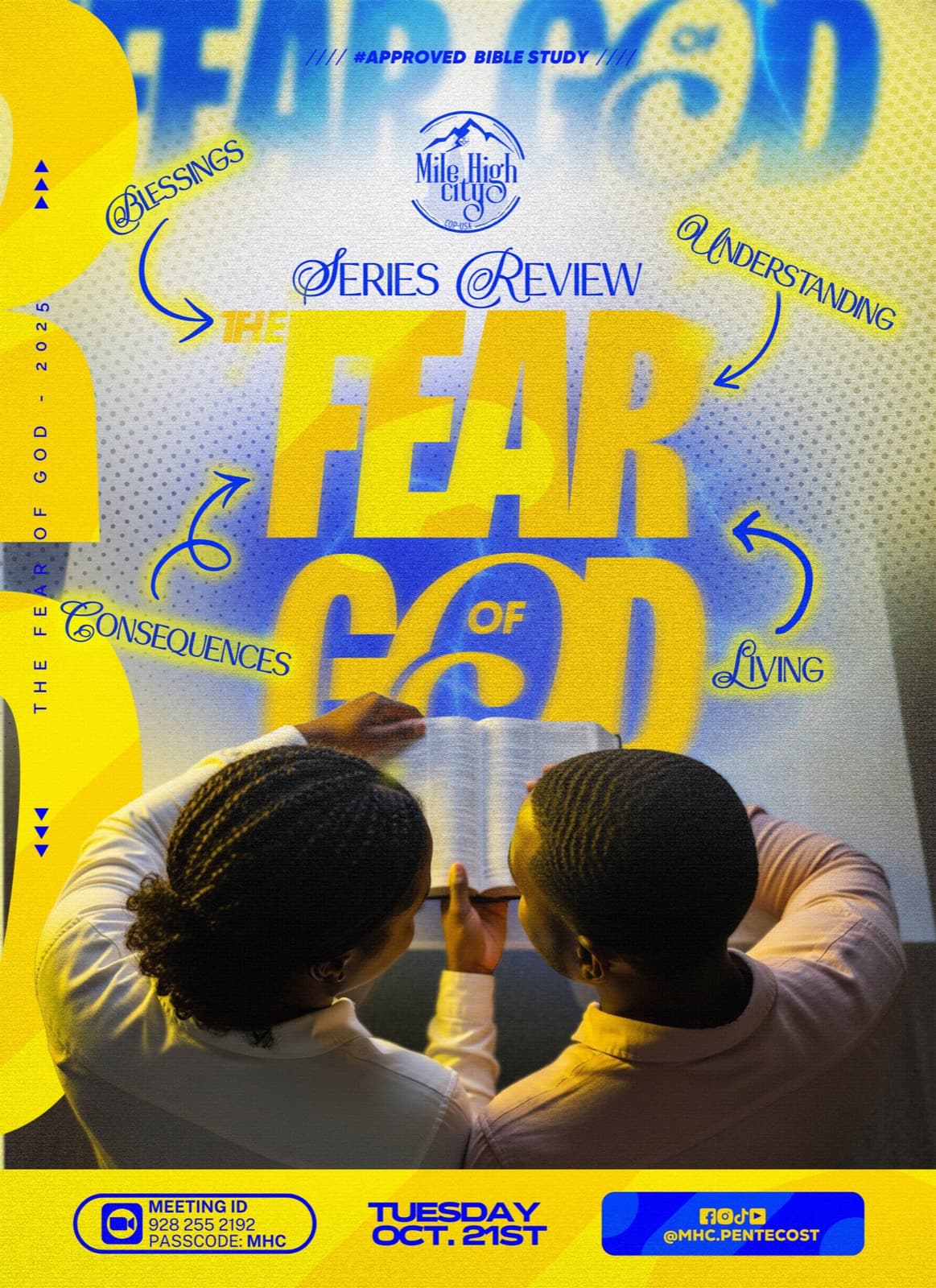 October 21, 2025 Bible study flyer - The Fear of God: Series Review