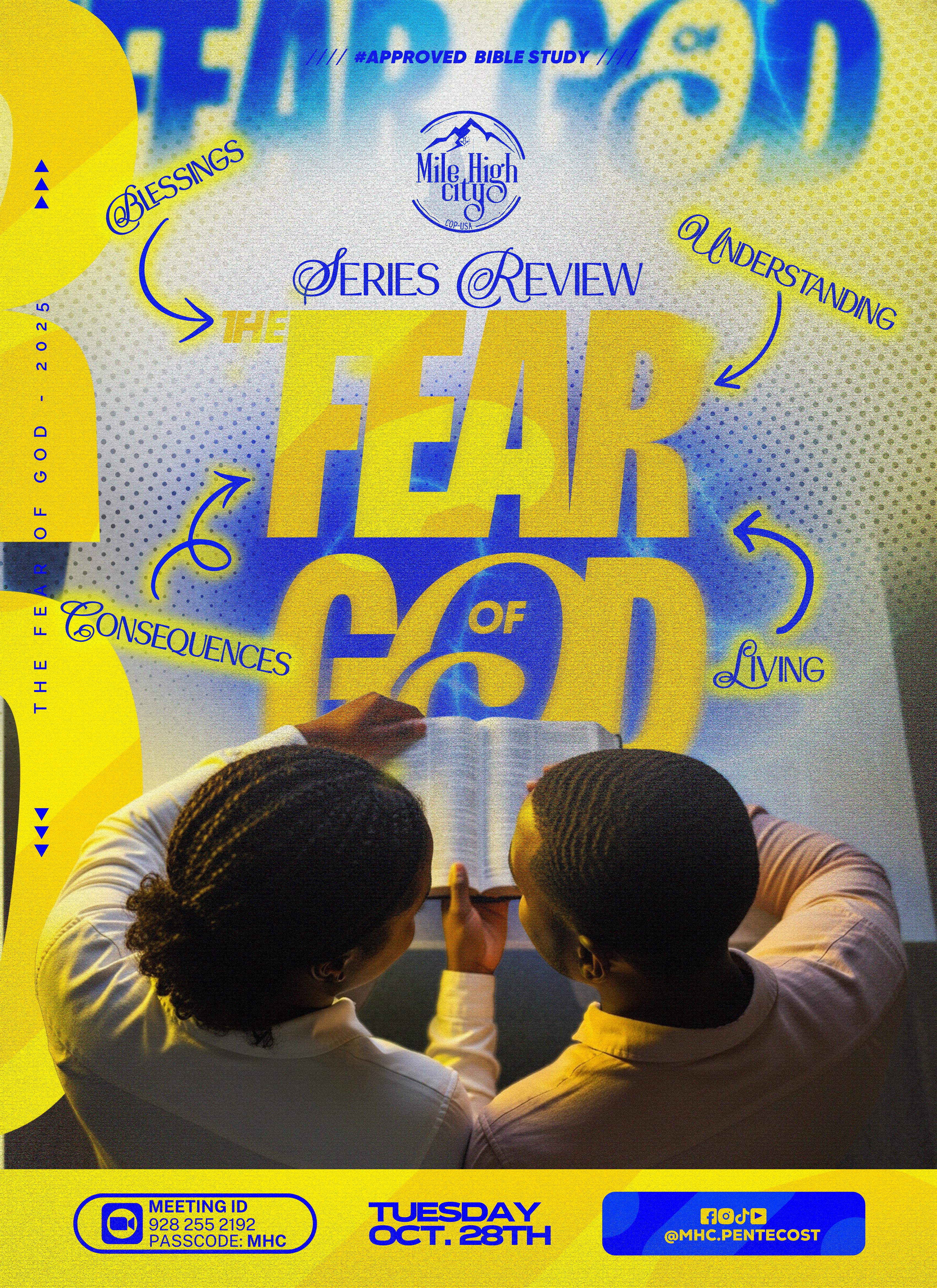 October 28, 2025 Bible study flyer - The Fear of God: Series Review
