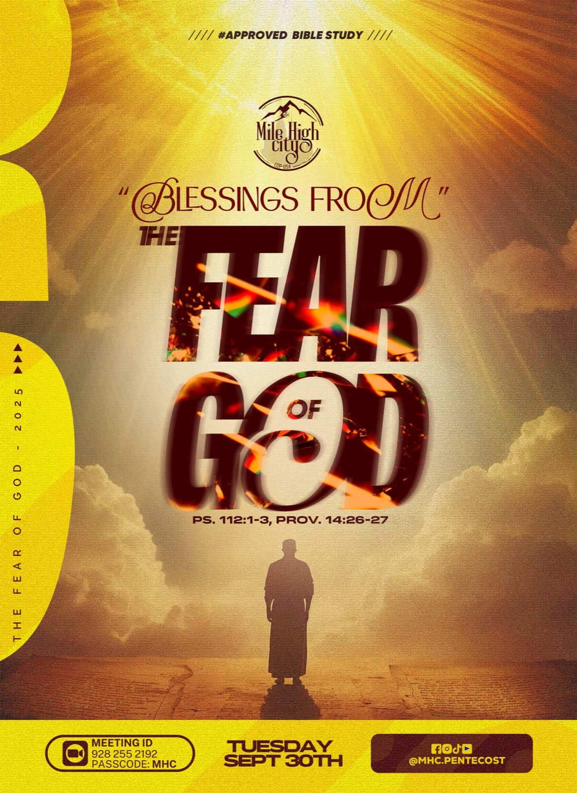 September 30, 2025 Bible study flyer - Blessings From the Fear of God